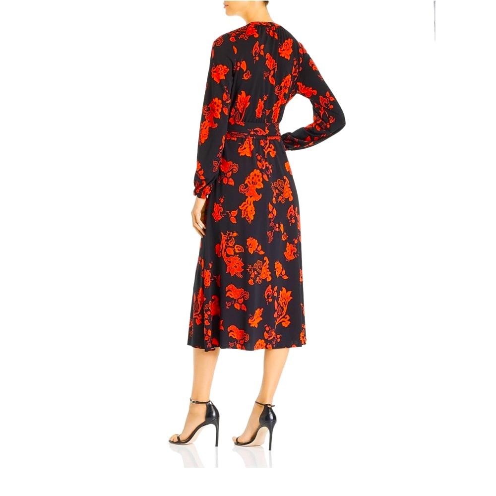 Tory Burch Floral Jersey Dress in Black Mountain Paisley sz L Large - Picture 4 of 16